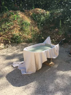 Décantation d'argile verte